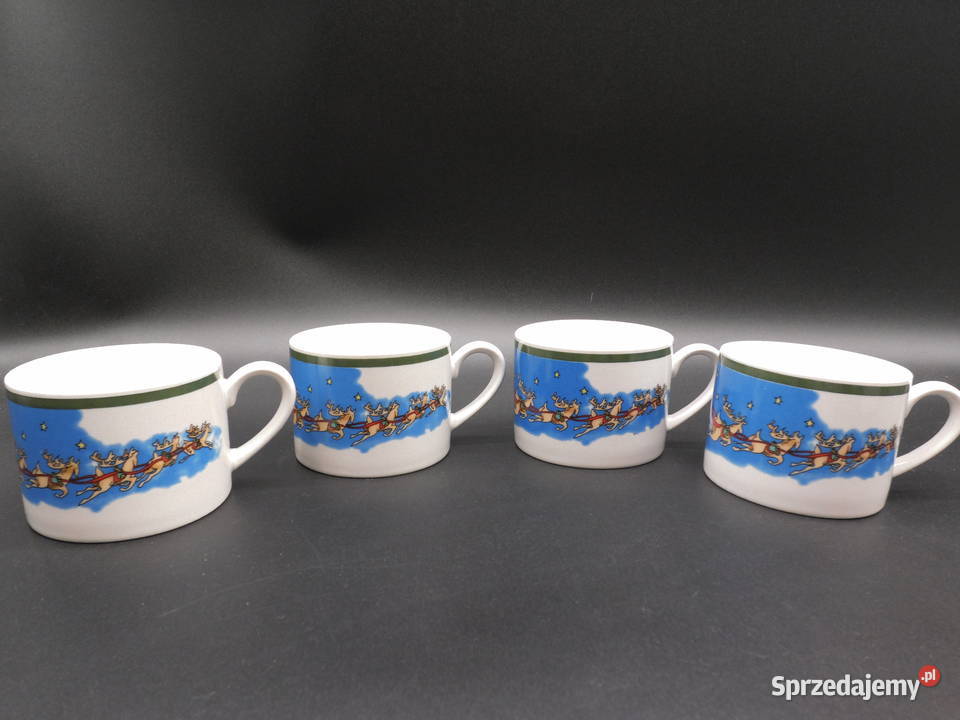 Zestaw 4 Porcelanowych Kubków Świątecznych Raszków