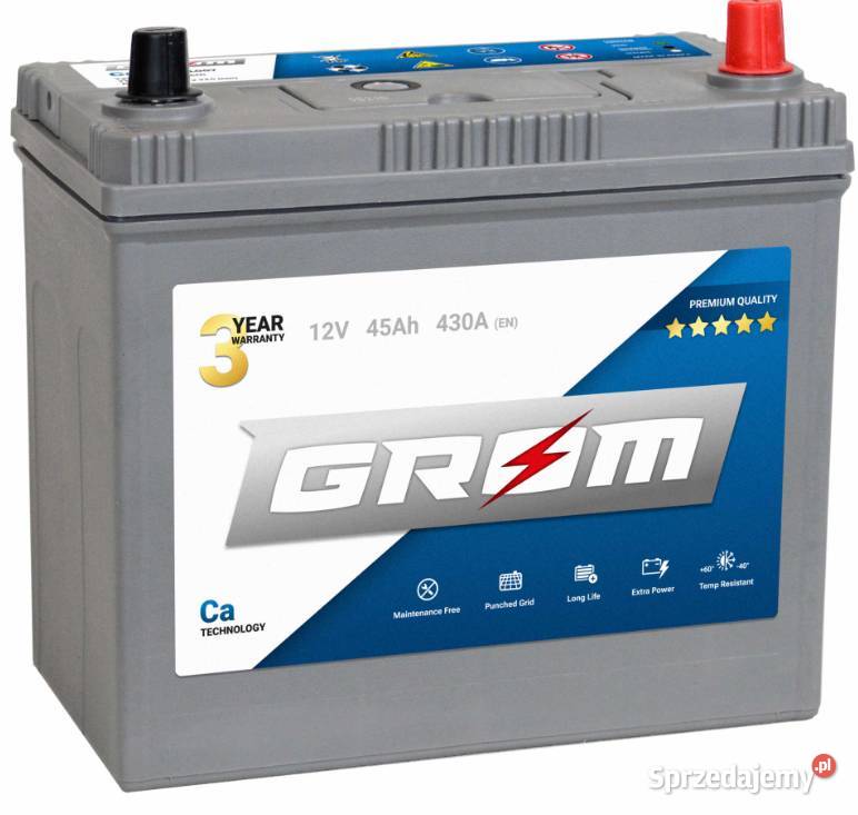 Akumulator GROM Premium 45Ah 430A Japan Prawy Starogard Gdański sprzedam
