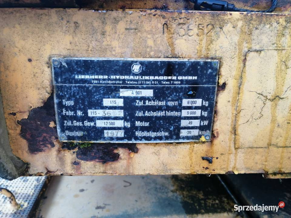 Koparka Liebherr 901 C uszkodzona Bielawa