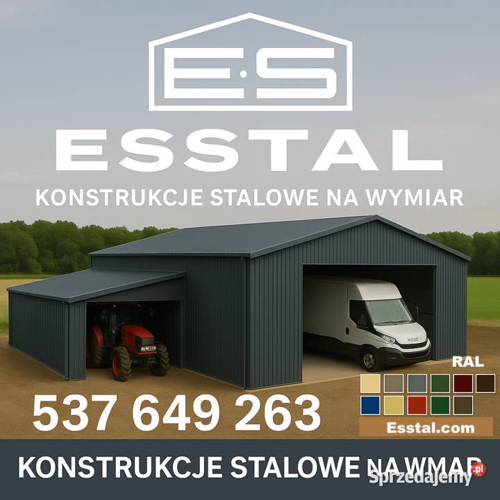 GARAŻ BLASZANY Na Maszyny Wiata Garażowa