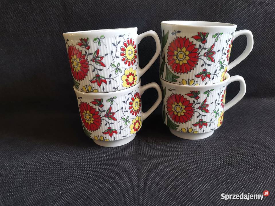 Stare filiżanki Roman 4 sztuki porcelana Porcelana i szkło Siemianowice Śląskie
