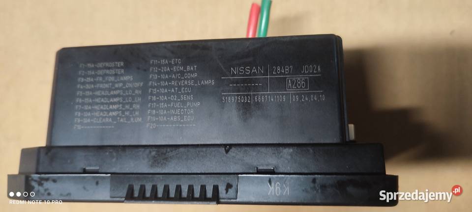 Nissan Qashqai moduł BSM 284B7 JD02A Kluczbork