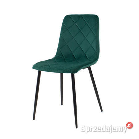 Krzesło zielone welur pikowane glamour
