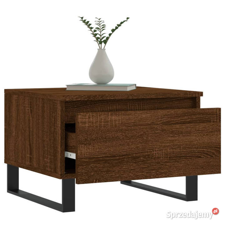 Stolik kawowy brązowy dąb 50x46x35 materiał Stoły Warszawa