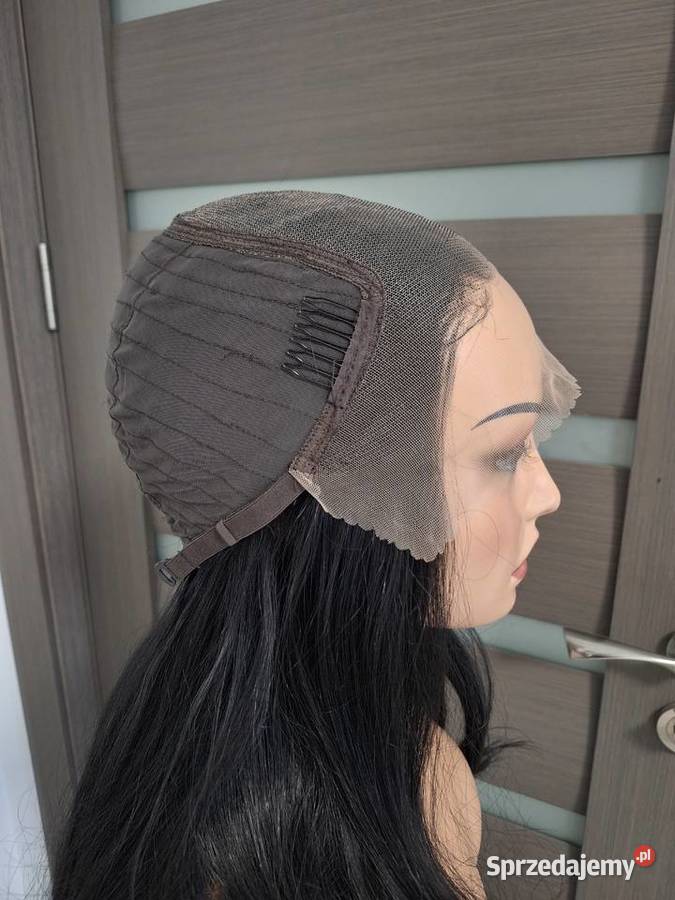 Czarna falowana długa peruka koronkowa Dla kobiet Malbork sprzedam