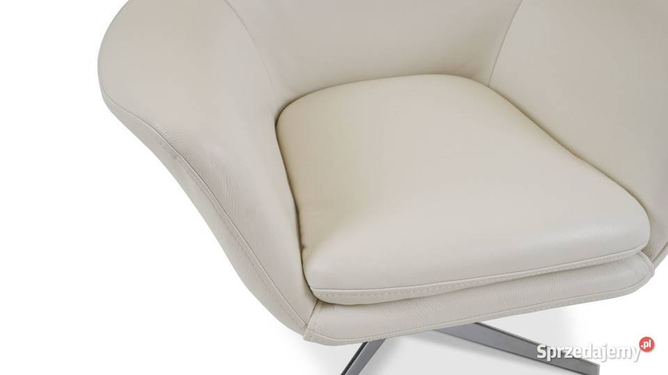 Fotel Obrotowy Skóra naturalna Meble Wanat 83cm Fotele i pufy Toruń