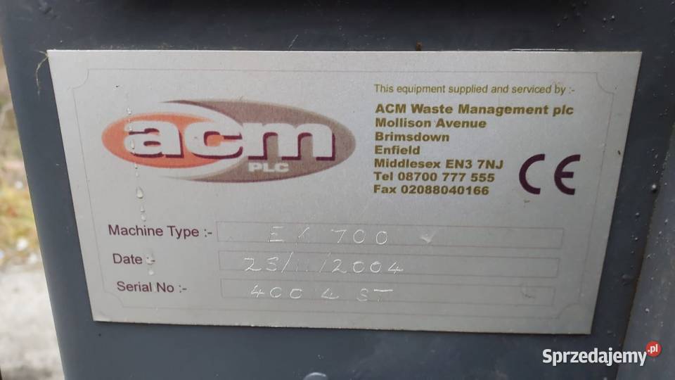 Belownica prasa zgniatarka do folii kartonu