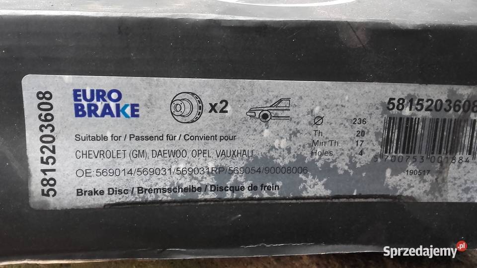 tarcze hamulcowe opel astra F 236x20 śląskie Jastrzębie-Zdrój
