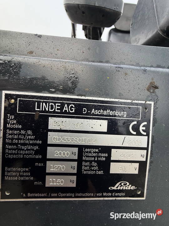 wózek widłowy elektryczny LINDE E20 przesuw elektryczny Działoszyn sprzedam