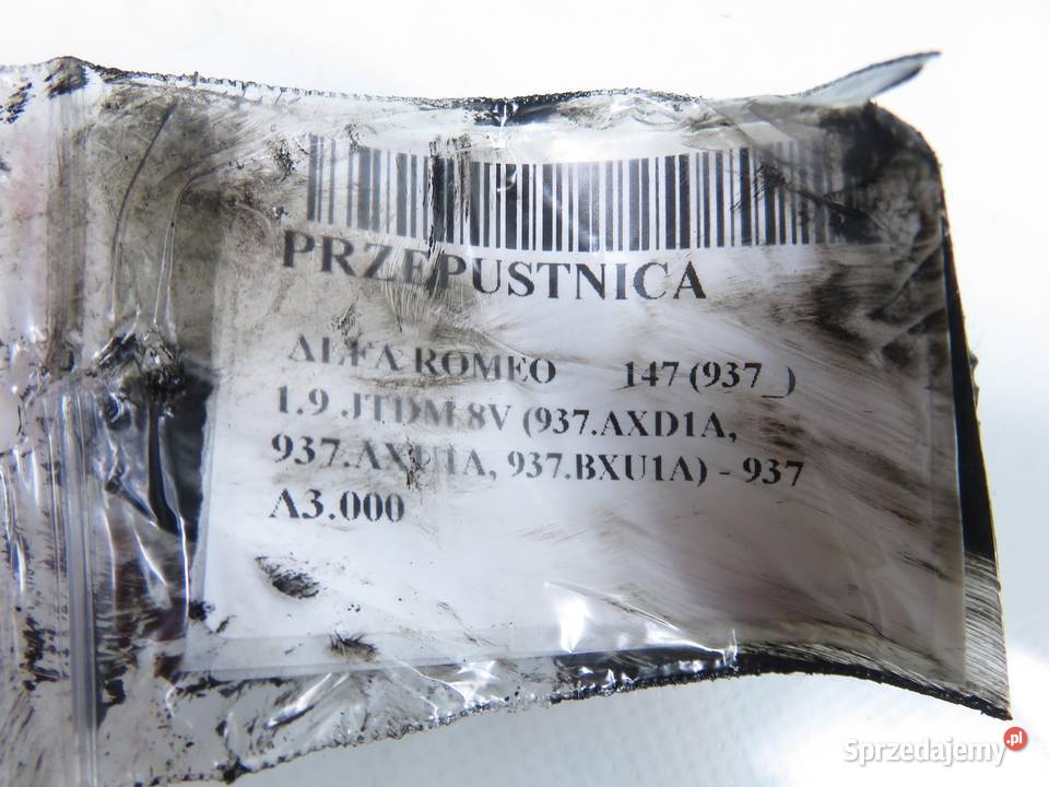 PRZEPUSTNICA ALFA ROMEO 147 19 JTDM 48CPD Silniki i osprzęt