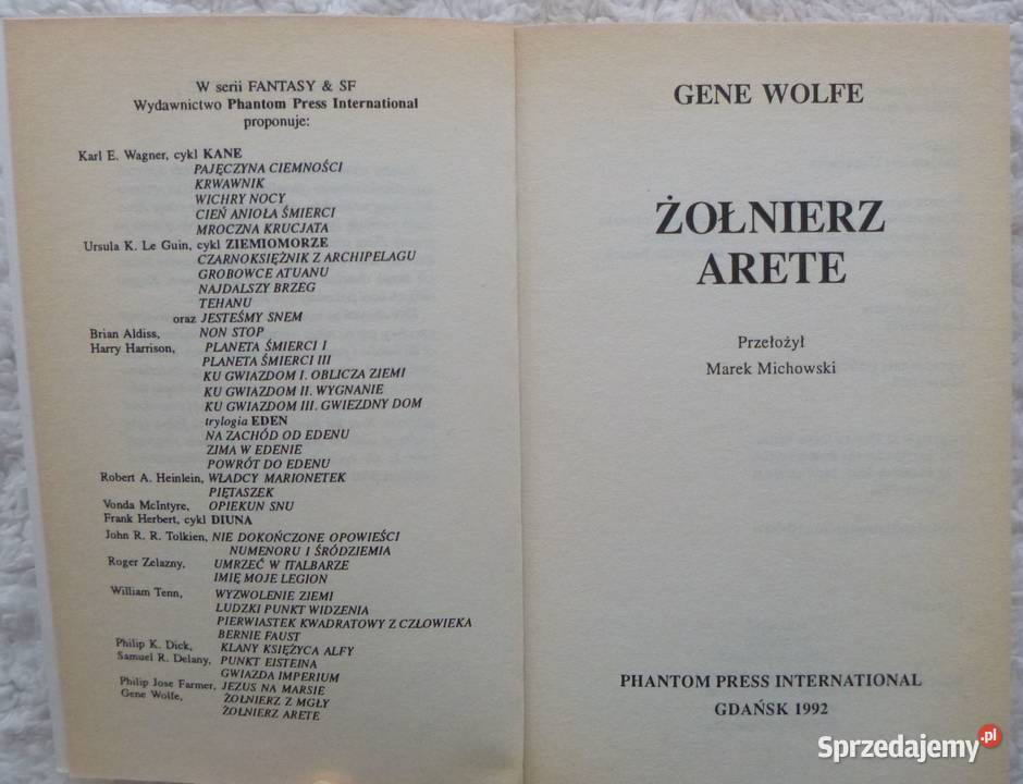Żołnierz Arete Gene Wolfe Proza i poezja Warszawa sprzedam