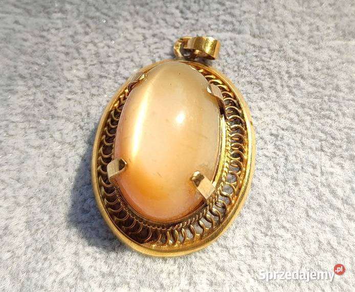 Wisiorek damski złoto 585 z bursztynem Mroków sprzedam
