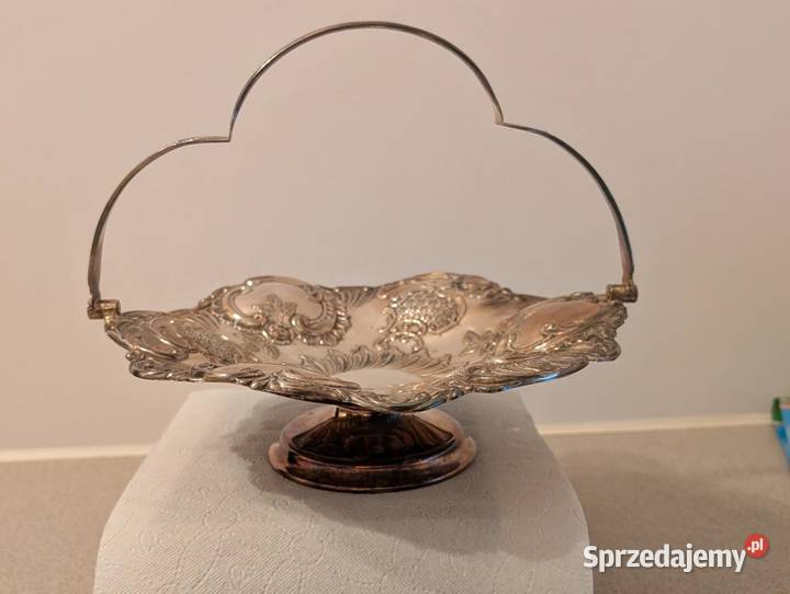 Kosz na owoce Mappin Webb z XIX wieku srebrzony
