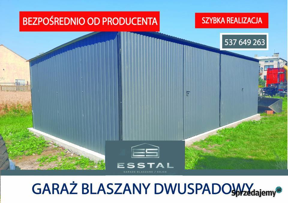 0107 Garaż Blaszany GRAFITOWY Wiaty Hale ESSTAL