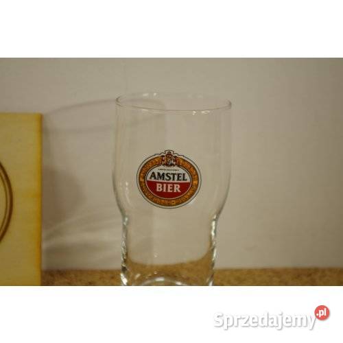 Amstel Bier komplet 3 szklanek reklamowych Porcelana i szkło śląskie