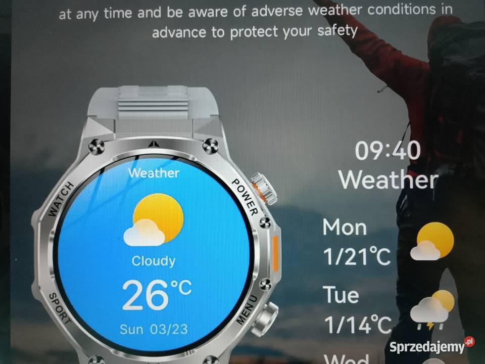 Nowy męski sportowy smartwatch bateria 800 mAh Zgierz sprzedam