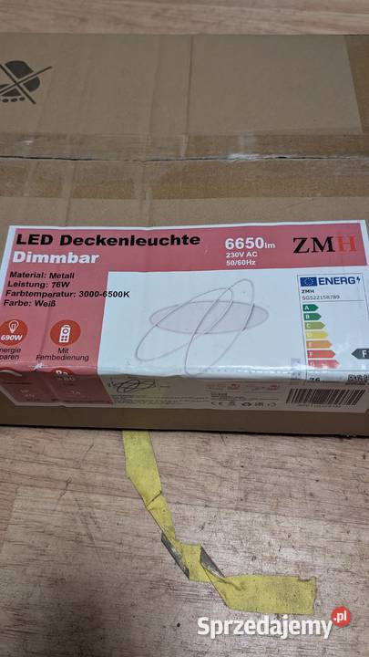 Lampa sufitowa LED 6650 lm 76W z pilotem śląskie Gliwice