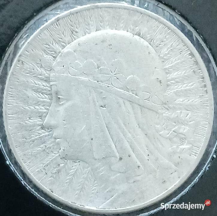 5 Głowa kobiety 1934 r srebro oryginał Konin sprzedam