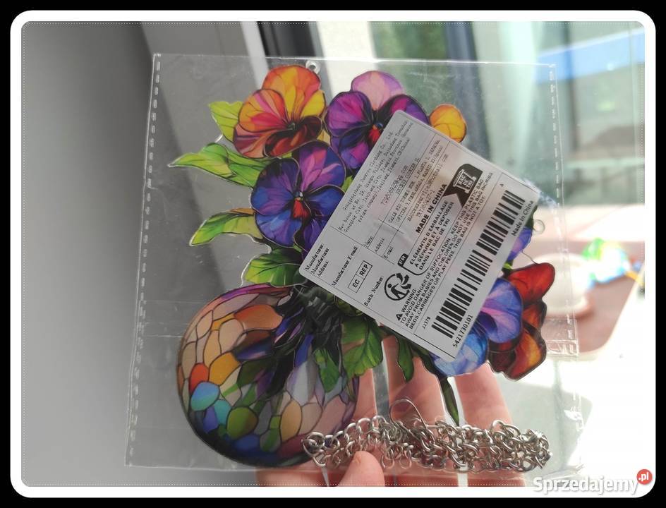 Witraż wiosenna dekoracja okienna bratki kwiatki Witraże mazowieckie Płock