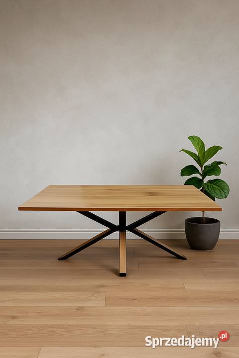 Stół Pająk Dębowy LOFT 100 Lite Drewno DĄB 90cm