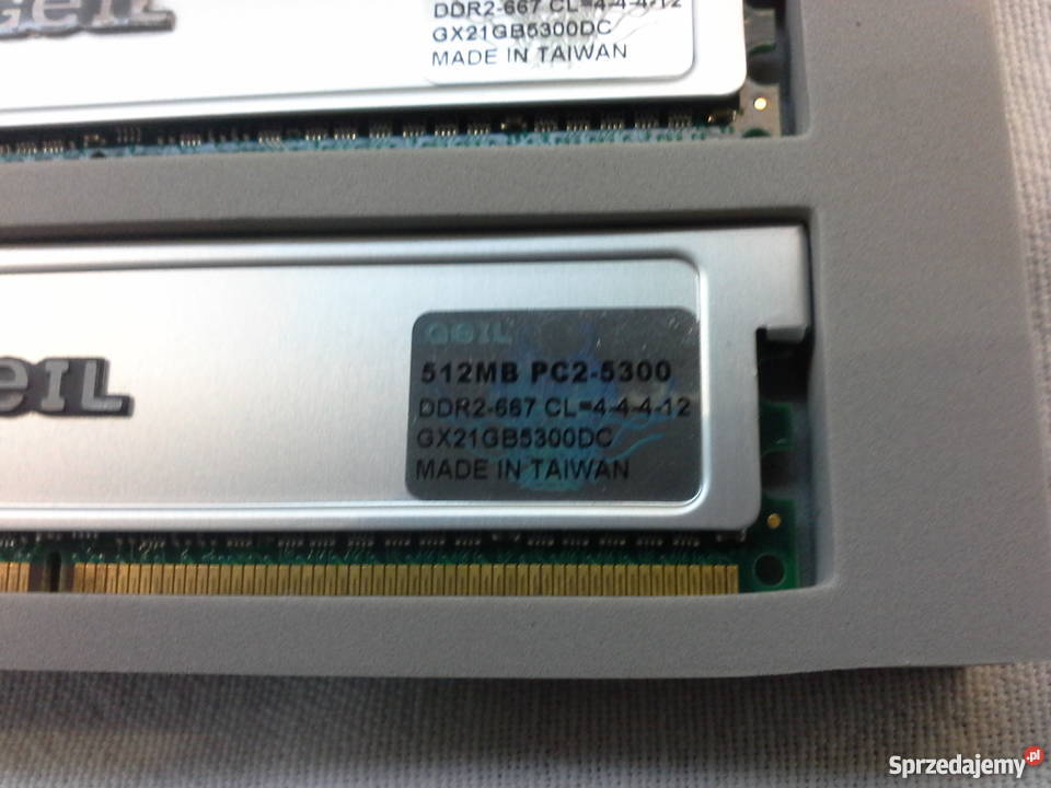 Pamięć RAM Geil 1GB Dual 2x512MB DDR2 PC25300 Poznań sprzedam