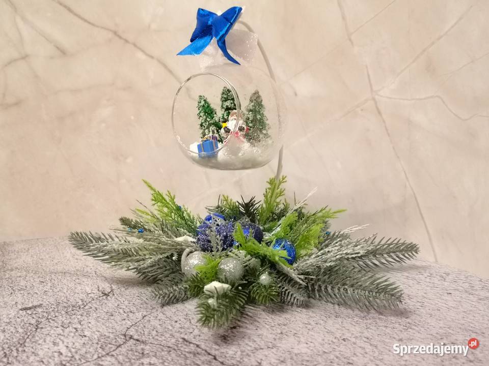 Stroik świąteczny z podwieszaną szklaną kulą Kielce sprzedam