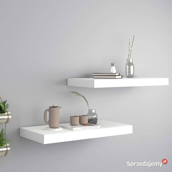 Półki ścienne 2 białe 50x23x38 MDF WM323809 Warszawa
