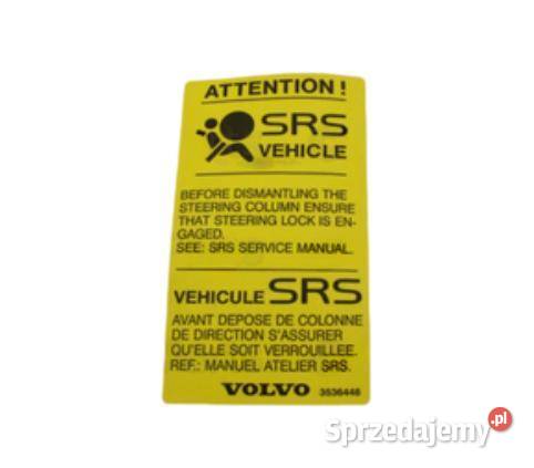 VOLVO naklejka SRS AIRBAG kolumna kierownicza OE Bielany Wrocławskie