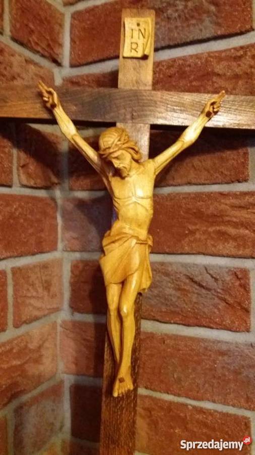 Rzeźba w drewnie krzyż drewniany dewocjonalia Lubień