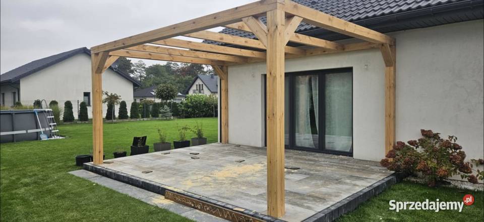 Drewniana pergola wiata tarasowa Radomsko