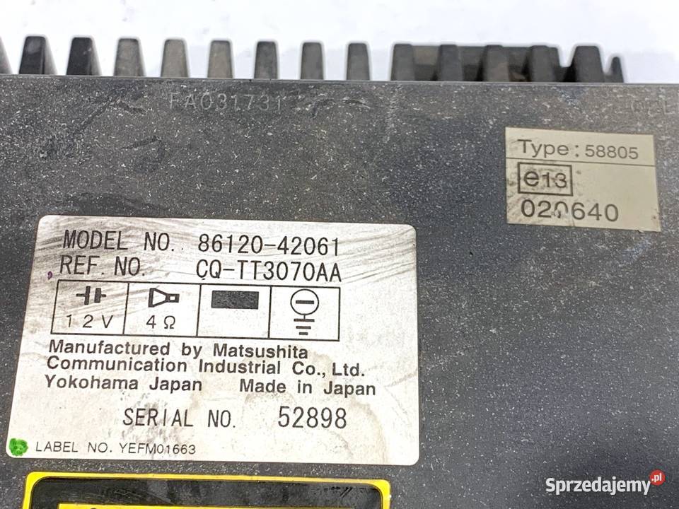 RADIO TOYOTA RAV 4 II 8612042061 0005 ODTWARZACZ