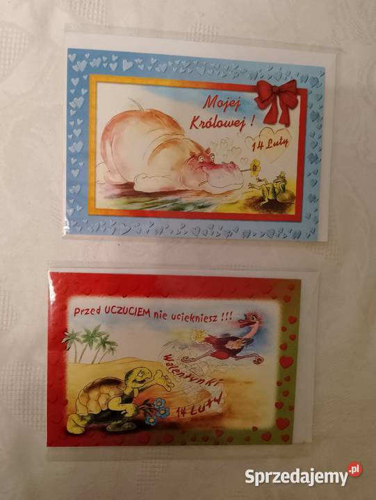 Kartka walentynkowa na WALENTYNKI składana z Walentynki wielkopolskie Oborniki sprzedam