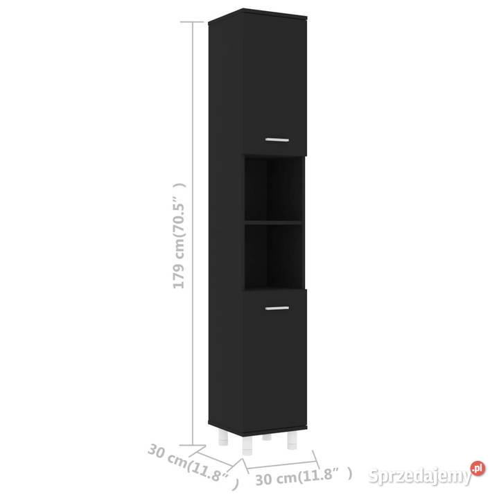 Szafka łazienkowa czarna 30x30x179 materiał Warszawa
