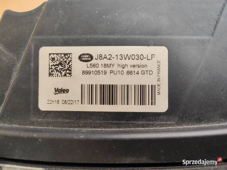 Lampa lewa Velar osobowe Kozienice sprzedam