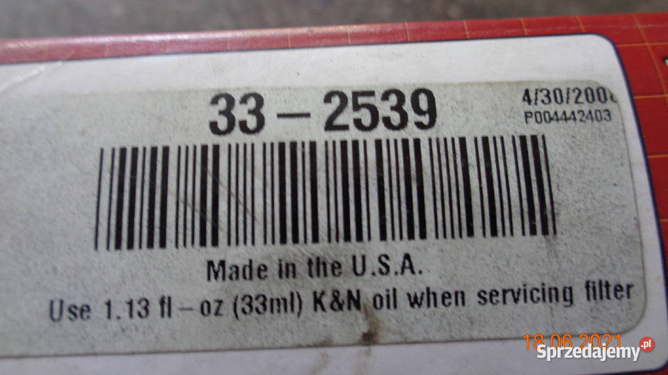 FILTR SPORTOWY KN 332539 Czeladź