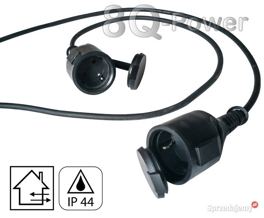 PRZEDŁUŻACZ GUMOWY CZARNY IP44 Święta Katarzyna sprzedam