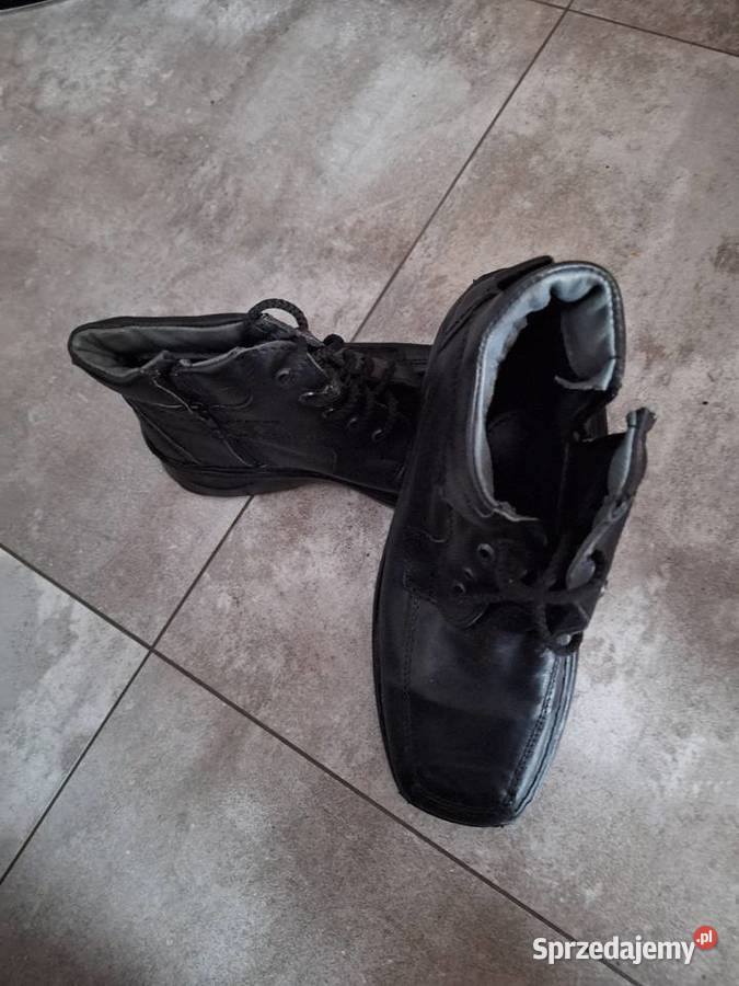 Okazja Eleganckie męskie buty 42 zimowe ze skóry Nisko