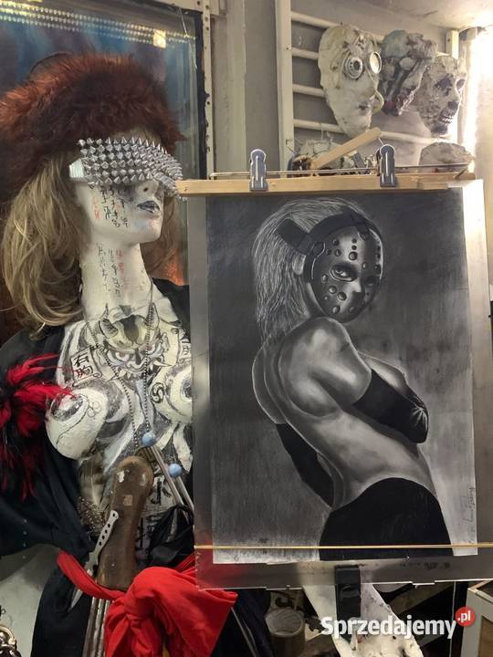 obraz handmade piątek 13tego czarny Pruszków