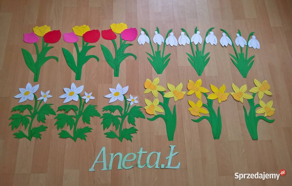 Wiosenne kwiaty dekoracje z brystolu 504 102 444 Garwolin