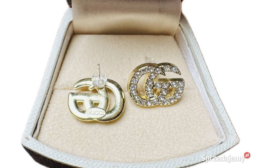 Kolczyki GG złote z cyrkoniami Warszawa sprzedam