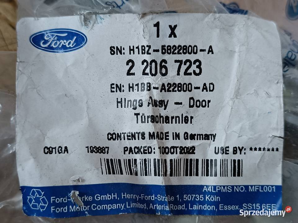 FORD KUGA ESCAPE USA 20 ZAWIAS DRZWI GÓRNY PRAWY osobowe Pleszew