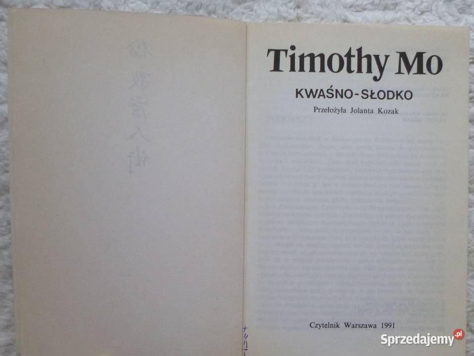 Kwaśnosłodko Timothy Mo Warszawa