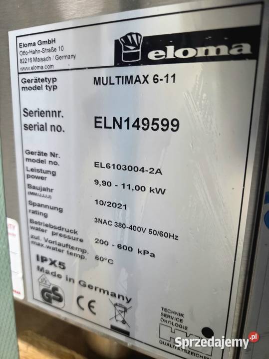 Eloma Multimax 611 Piec konwekcyjnoparowy 6x GN Gastronomia Białystok
