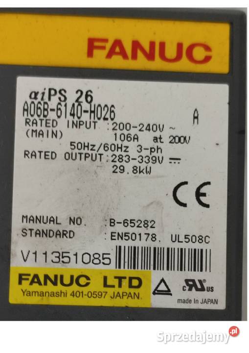 Moduł SERVO FANUC A06B6140H026 Pozostałe Piaseczno