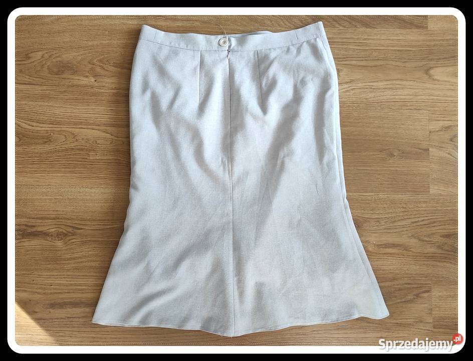 Szara spódnica z podszewką 42 XL elegancka Bez wzoru Płock