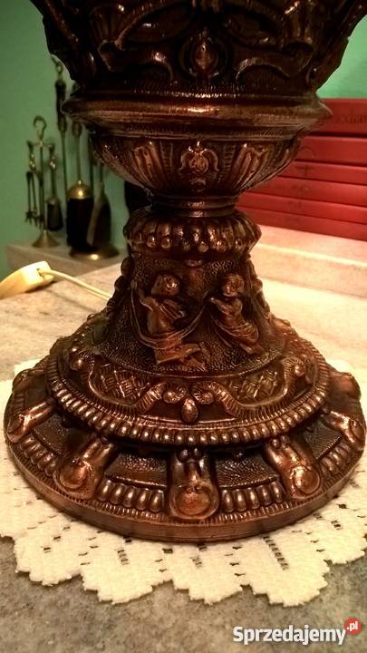 Miedziana lampa stołowa ala naftowa styl retro inny kolor opolskie Kluczbork