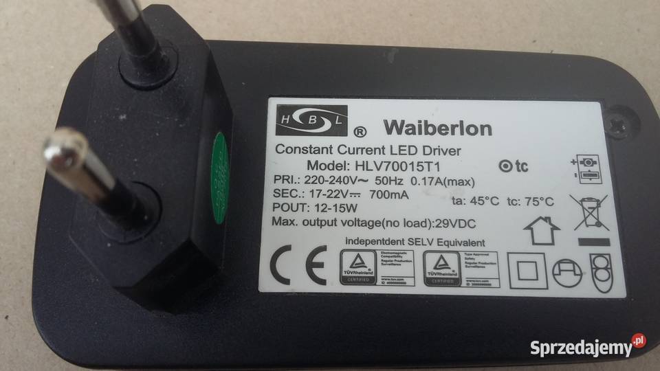 Zasilacz do lampy LED WAIBERLON HLV70015T1 czarny