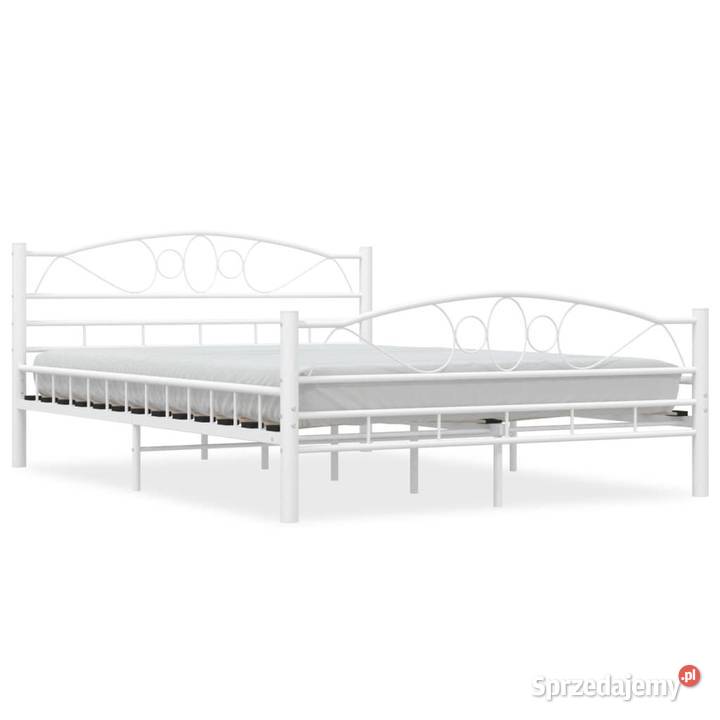 vidaXL Rama łóżka biała metalowa 140 x 200 Warszawa