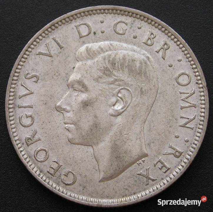 WIELKA BRYTANIA 2 SHILLING 1943 JERZY V SREBRO Numizmatyka