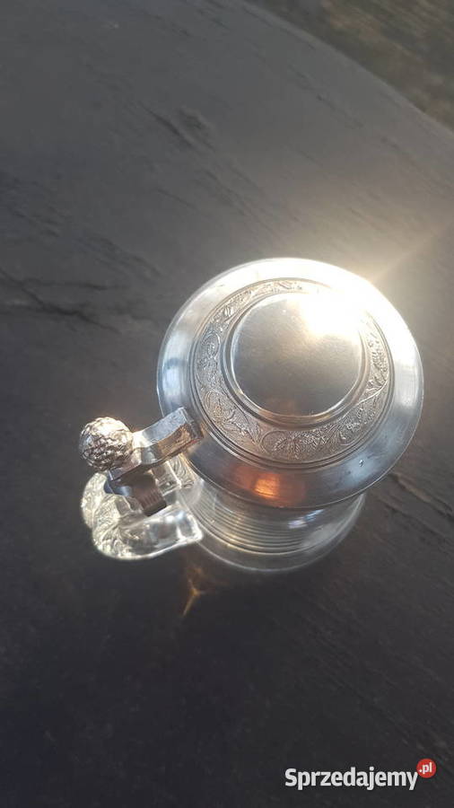 Piękny kryształowy kufel Porcelana i szkło Myszków